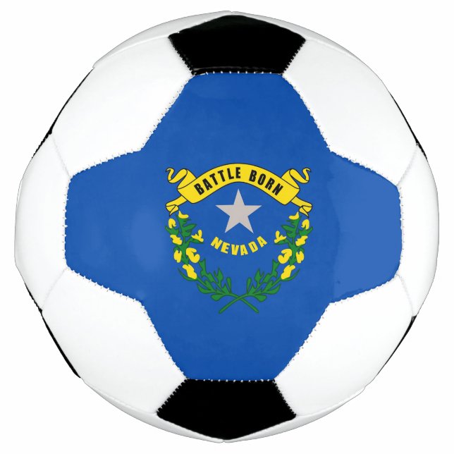 Balón de fútbol patriótico con bandera de Nevada (Anverso)