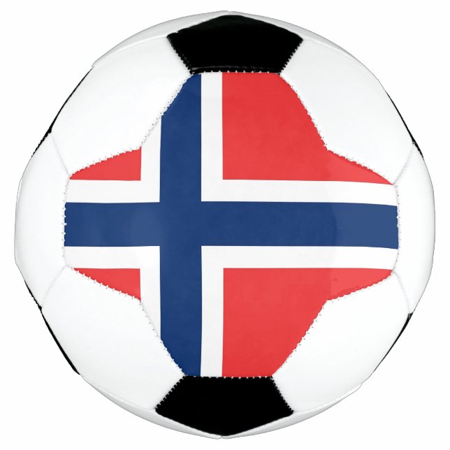 Balón de fútbol patriótico con bandera de Noruega (Anverso)