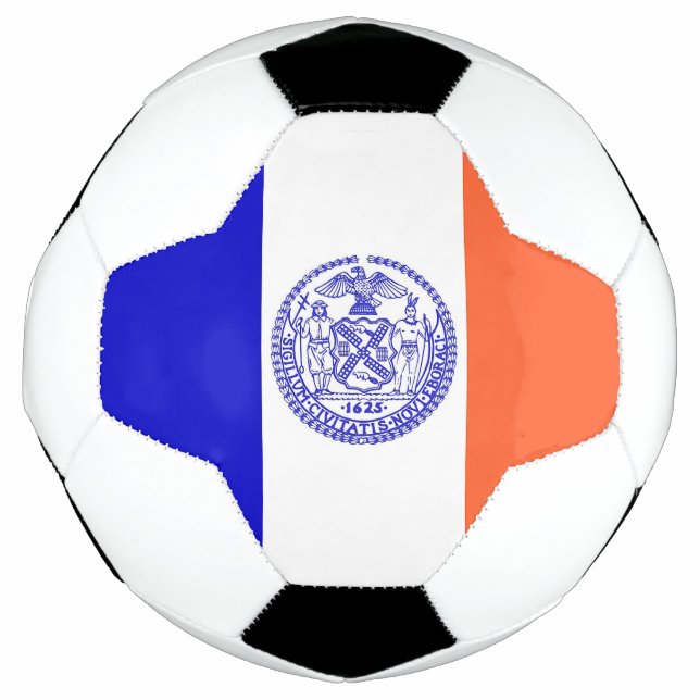 Balón de fútbol patriótico con bandera de Nueva Yo (Anverso)