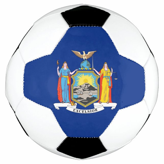 Balón de fútbol patriótico con bandera de Nueva Yo (Anverso)