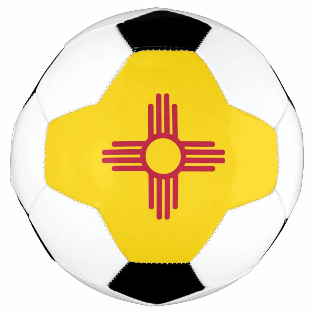 Balón de fútbol patriótico con bandera de Nuevo Mé (Anverso)