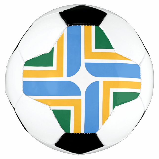Balón de fútbol patriótico con bandera de Portland (Anverso)