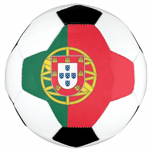 Balón de fútbol patriótico con bandera de Portugal (Anverso)