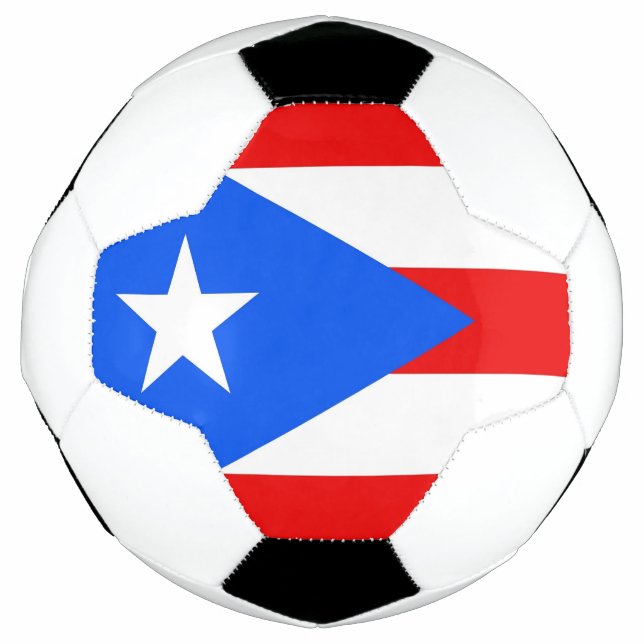 Balón de fútbol patriótico con bandera de Puerto R (Anverso)