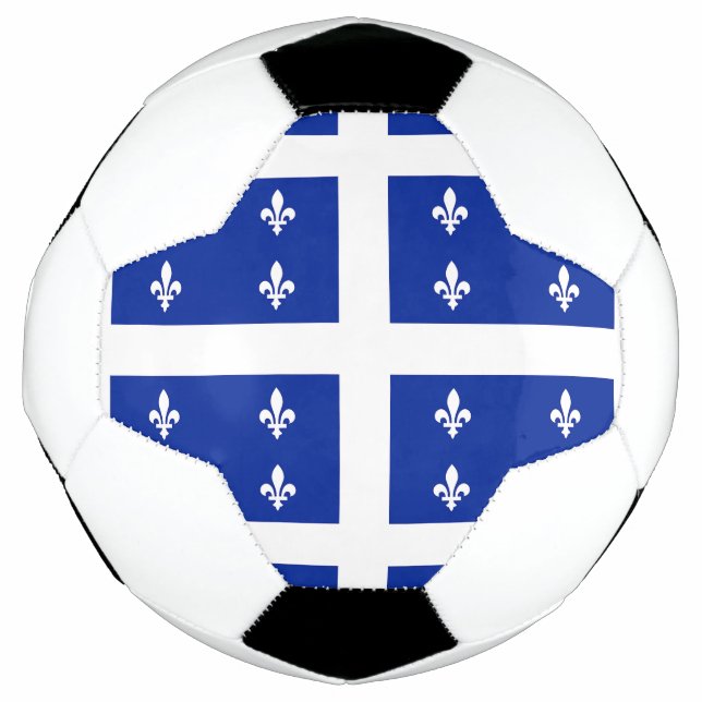 Balón de fútbol patriótico con bandera de Quebec,  (Anverso)