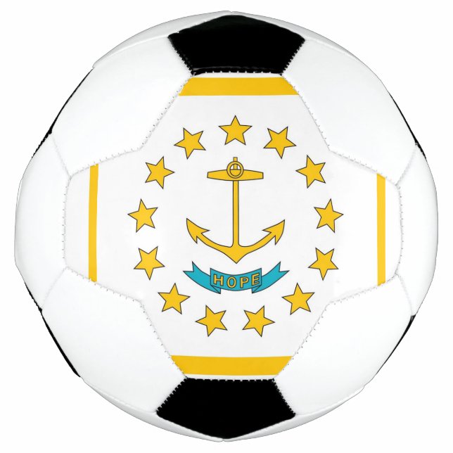 Balón de fútbol patriótico con bandera de Rhode Is (Anverso)