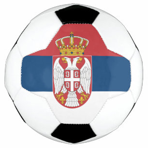 Balón de fútbol patriótico con bandera de Serbia