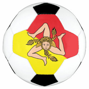 Balón de fútbol patriótico con bandera de Sicilia,