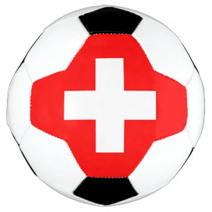 Balón de fútbol patriótico con bandera de Suiza
