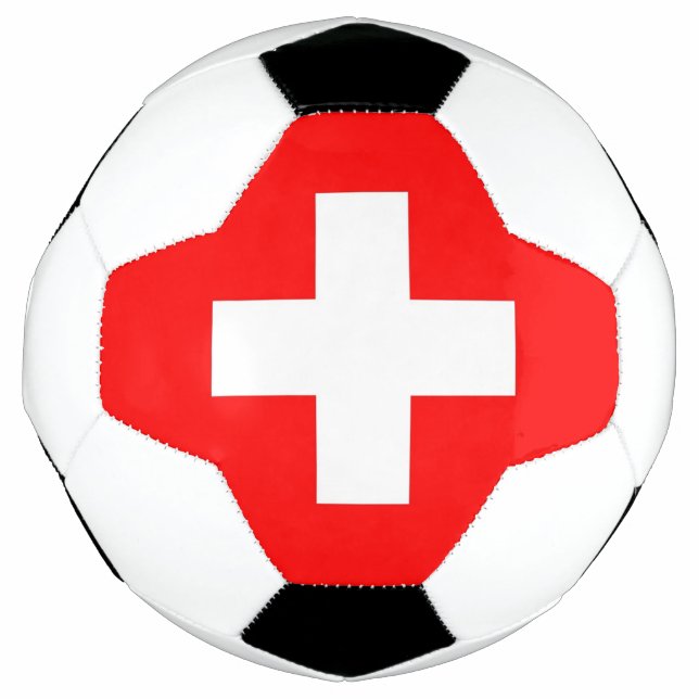 Balón de fútbol patriótico con bandera de Suiza (Anverso)
