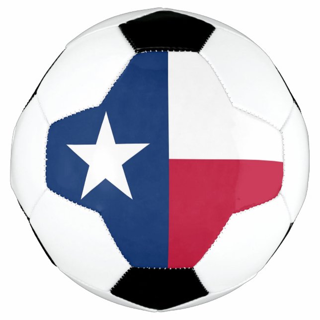 Balón de fútbol patriótico con bandera de Texas (Anverso)
