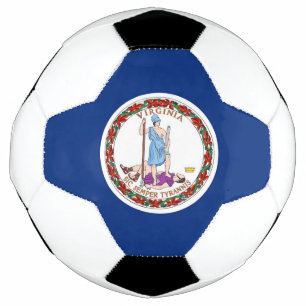 Balón de fútbol patriótico con bandera de Virginia