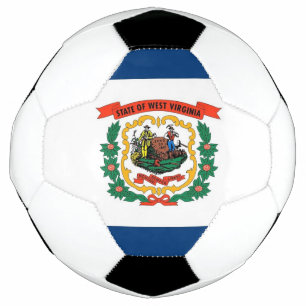 Balón de fútbol patriótico con bandera de Virginia