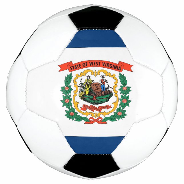 Balón de fútbol patriótico con bandera de Virginia (Anverso)