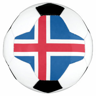 Balón de fútbol patriótico con bandera islandesa