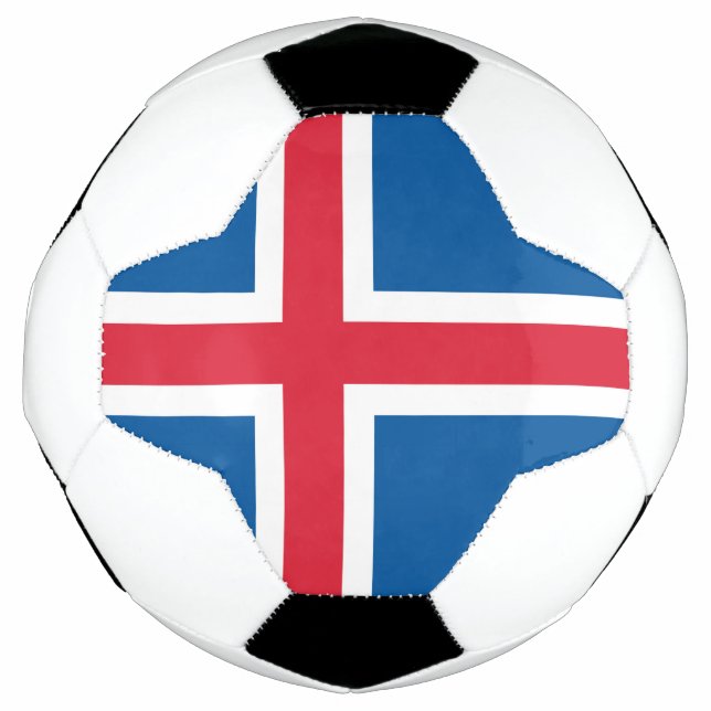 Balón de fútbol patriótico con bandera islandesa (Anverso)