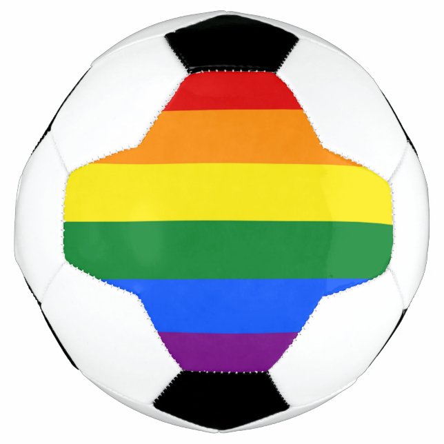 Balón de fútbol patriótico con bandera LGBT de org (Anverso)
