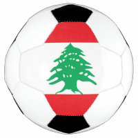 Balón de fútbol patriótico con bandera libanesa