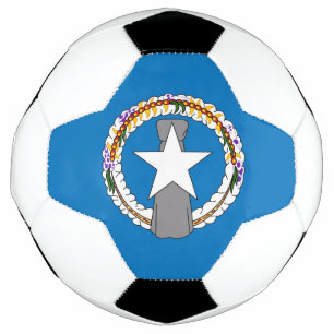 Balón de fútbol patriótico con bandera mariana del
