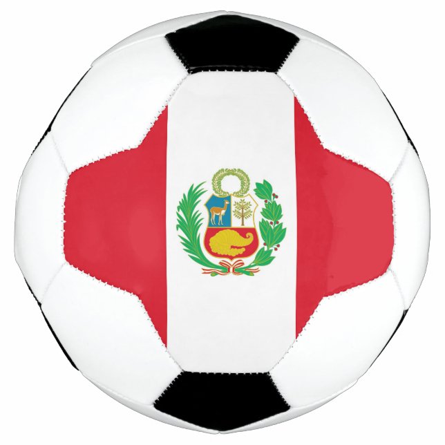 Balón de fútbol patriótico con bandera peruana (Anverso)
