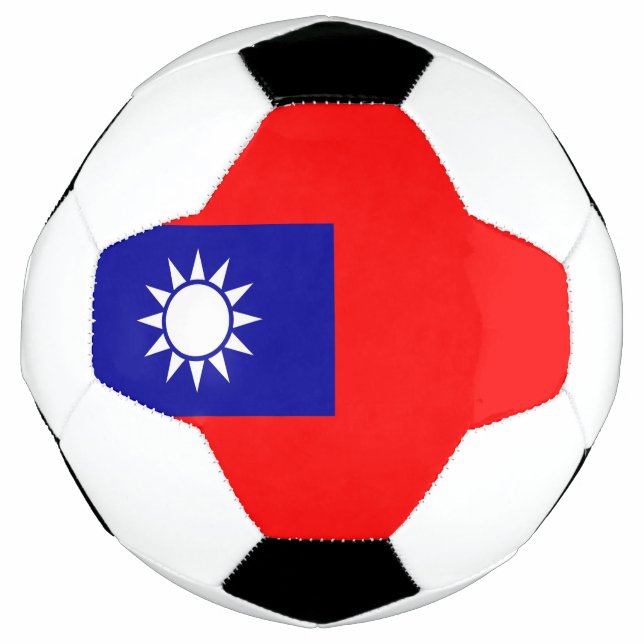 Balón de fútbol patriótico con bandera taiwanesa (Anverso)