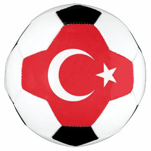 Balón de fútbol patriótico con bandera turca
