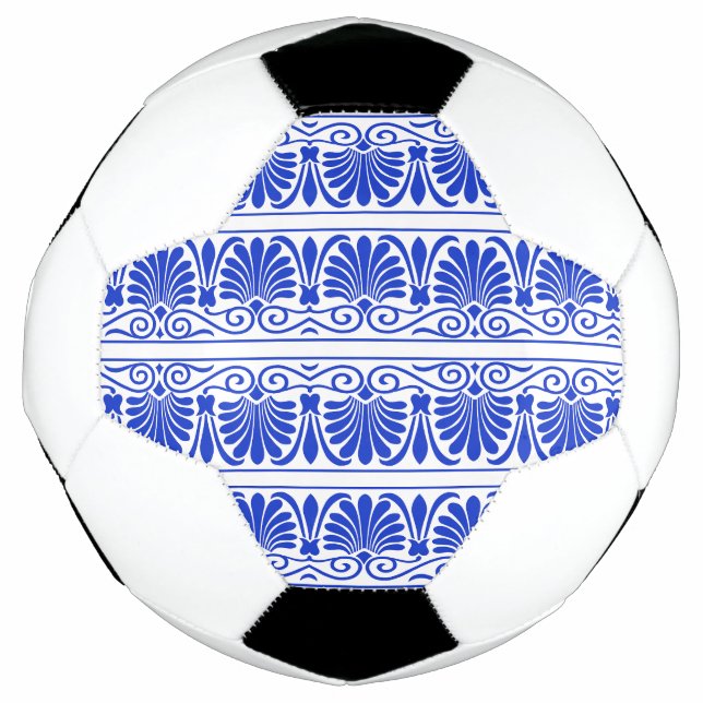 Balón De Fútbol Patrón árabe del Mediterráneo griego Azul (Anverso)