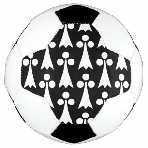 Balón De Fútbol Patrón de armiño, patrón medieval, blanco sobre ne