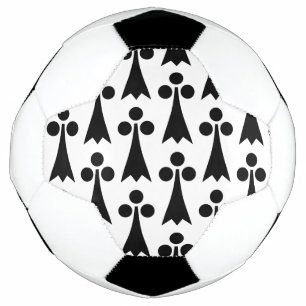 Balón De Fútbol Patrón de armiño, patrón medieval, negro sobre bla