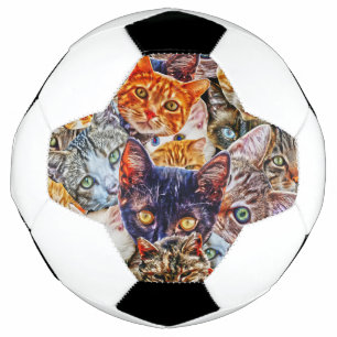 Balón De Fútbol Patrón de arte de gato