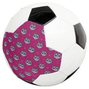Balón De Fútbol Patrón de arte de gato de Calavera
