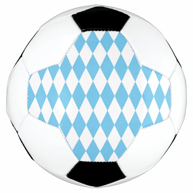 Balón De Fútbol Patrón de bandera de bus de Baviera azul y blanco (Anverso)
