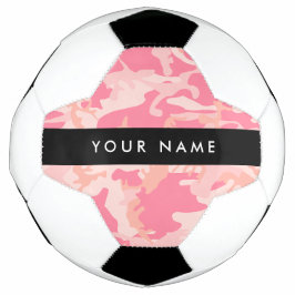 Balón De Fútbol Patrón de camuflaje rosa, su nombre, Personalizar