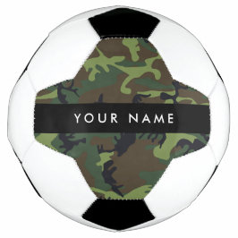Balón De Fútbol Patrón de camuflaje verde, tu nombre, personalizad