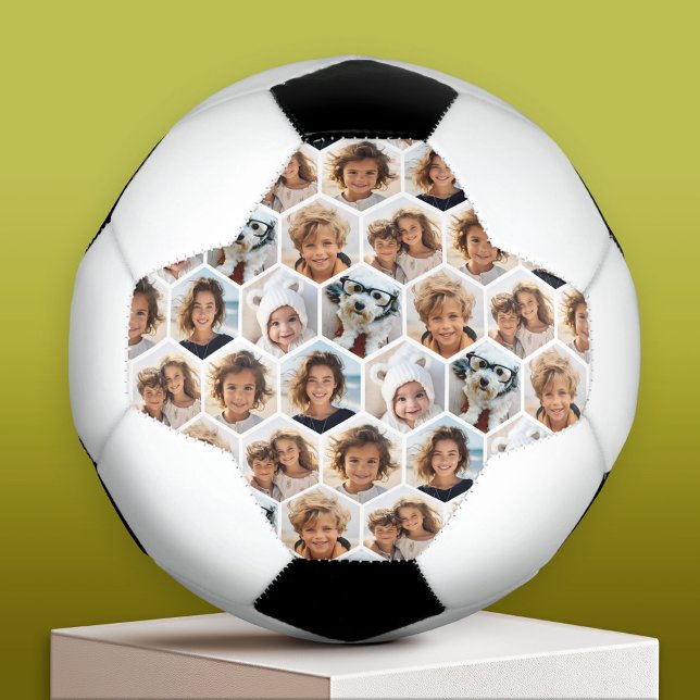 Balón De Fútbol Patrón de Collage de fotos de abeja - BE PACIENTE (Custom Soccer Ball)