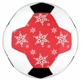 Balón De Fútbol Patrón de copo de nieve, copos de nieve blancos, n