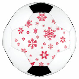 Balón De Fútbol Patrón de copos de nieve, copos de nieve rojos, ni
