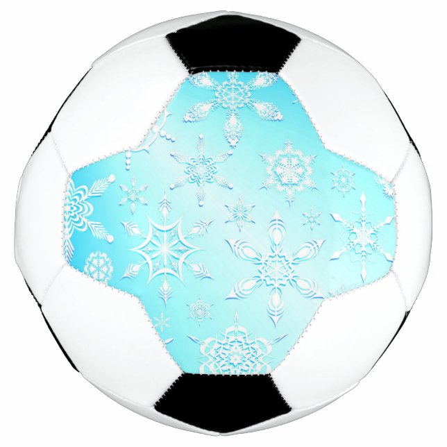Balón De Fútbol Patrón de copos de nieve de cristal (Anverso)