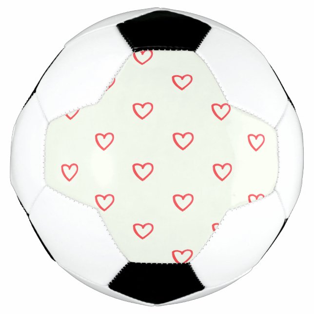 Balón De Fútbol Patrón de corazón rojo, lindo, amor (Anverso)