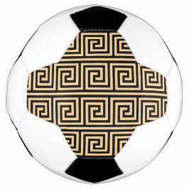 Balón De Fútbol Patrón de cuadrados de Meandro griego marrón