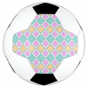 Balón De Fútbol Patrón de diamante de prisma Harlequin pastel