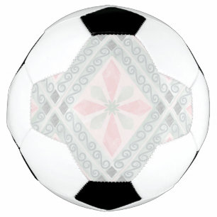 Balón De Fútbol Patrón de diamante pastel verde y rosa