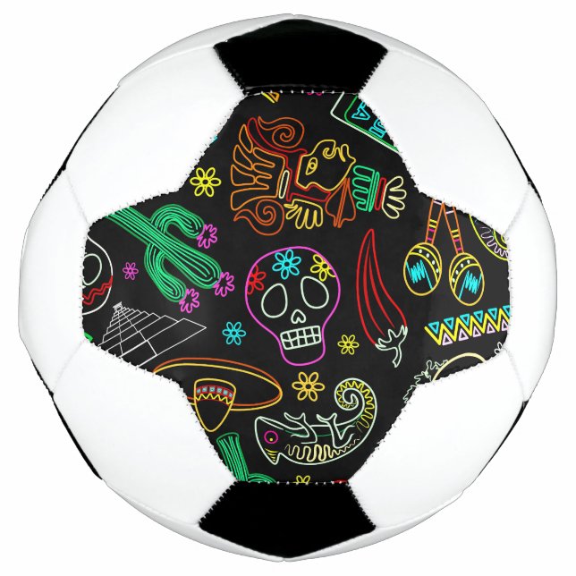 Balón De Fútbol Patrón de Fiesta de México (Anverso)