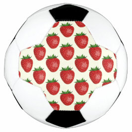 Balón De Fútbol Patrón de fresa, fresas rojas, frutas, hojas