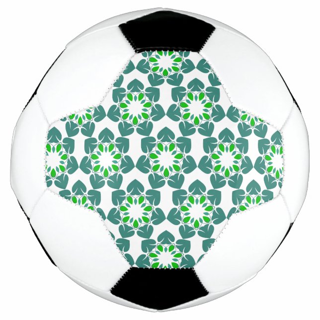 Balón De Fútbol Patrón De Hojas, Patrón De Hojas, Hojas Verdes (Anverso)