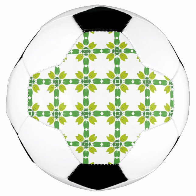 Balón De Fútbol Patrón De Hojas, Patrón De Hojas, Hojas Verdes (Anverso)