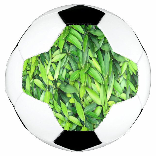 Balón De Fútbol Patrón de hojas verdes frondosas - Naturaleza Botá (Anverso)