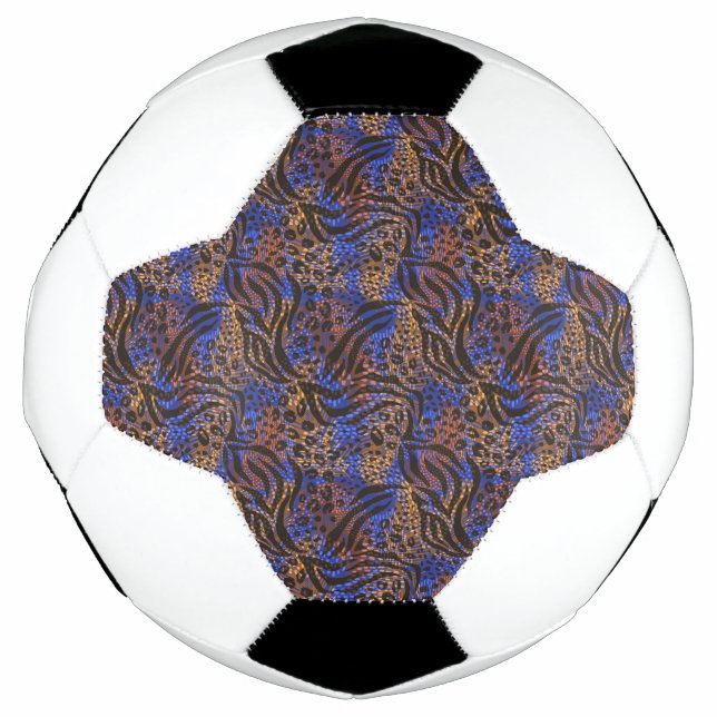 Balón De Fútbol Patrón de impresión lujoso Leopard y Zebra (Anverso)