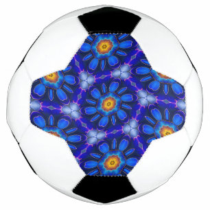 Balón De Fútbol Patrón de las flores azules abstractas