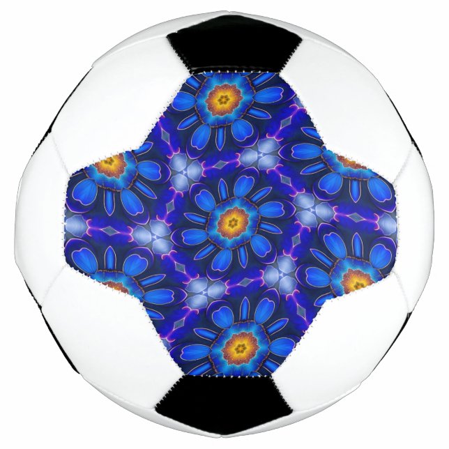 Balón De Fútbol Patrón de las flores azules abstractas (Anverso)